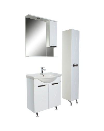 Тумба с раковиной белый глянец 74 см Orange Глория Gl-75TU+RA