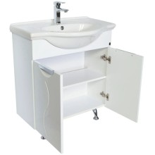 Тумба с раковиной белый глянец 74 см Orange Глория Gl-75TU+RA