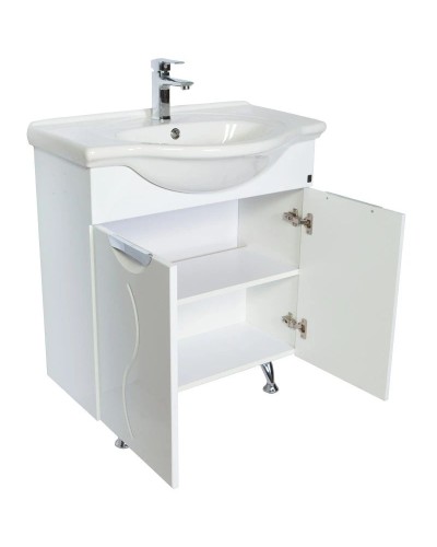 Тумба с раковиной белый глянец 74 см Orange Глория Gl-75TU+RA