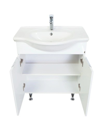 Тумба с раковиной белый глянец 74 см Orange Глория Gl-75TU+RA