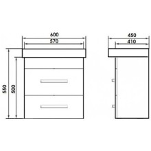 Тумба с раковиной дуб 60 см Orange Бриз Br-60TUD+RA
