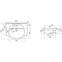 Тумба с раковиной орех антикварный 60 см Orange Classic F7-60TU1