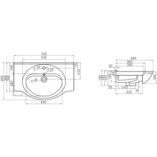 Тумба с раковиной орех антикварный 74,5 см Orange Classic F7-75TU1