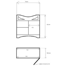 Тумба с раковиной орех антикварный 74,5 см Orange Classic F7-75TU1