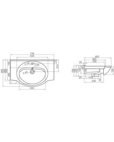 Тумба с раковиной молочный 74,5 см Orange Classic F7-75TU3