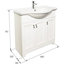 Тумба с раковиной молочный 87,5 см Orange Classic F7-85TU3