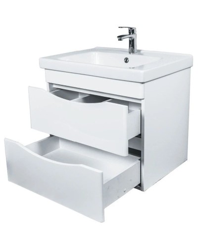 Тумба с раковиной белый глянец 65 см Orange Sonic So-65Tu+Ra