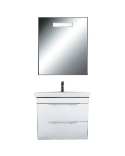 Тумба с раковиной белый глянец 65 см Orange Sonic So-65Tu+Ra