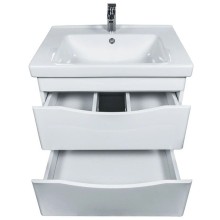 Тумба с раковиной белый глянец 65 см Orange Sonic So-65Tu+Ra