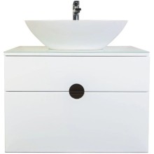 Тумба с раковиной белый глянец 75 см Orange Moon Mo-75TU+RA