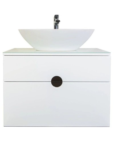 Тумба с раковиной белый глянец 75 см Orange Moon Mo-75TU+RA