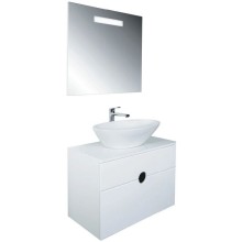 Тумба с раковиной белый глянец 75 см Orange Moon Mo-75TU+RA