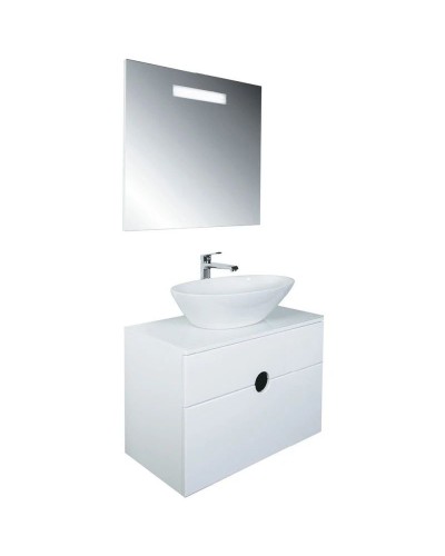 Тумба с раковиной белый глянец 75 см Orange Moon Mo-75TU+RA