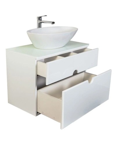 Тумба с раковиной белый глянец 75 см Orange Moon Mo-75TU+RA