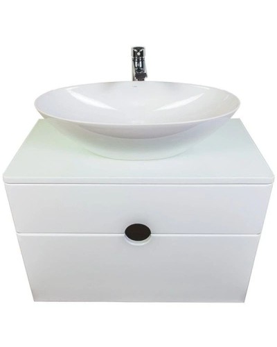 Тумба с раковиной белый глянец 75 см Orange Moon Mo-75TU+RA