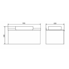 Тумба с раковиной Comforty Милан 90 00-00014008 подвесная Белая гляцевая Калакатта Блэк