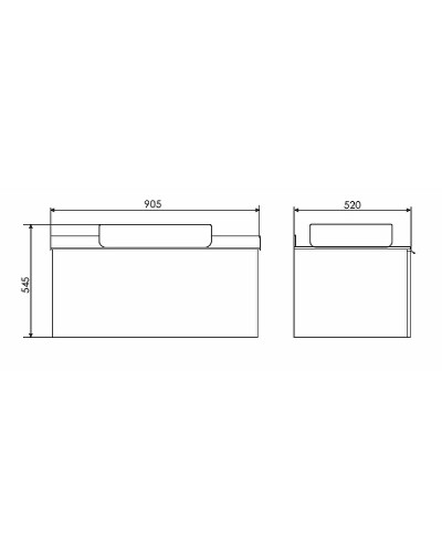 Тумба с раковиной Comforty Милан 90 00-00014008 подвесная Белая гляцевая Калакатта Блэк