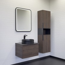 Тумба с раковиной Comforty Портленд 60 00-00013793 подвесная Дуб шоколадно-коричневый