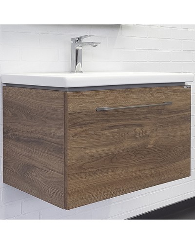 Тумба с раковиной Comforty Томари 70 00-00001279 подвесная Дуб тёмно-коричневый