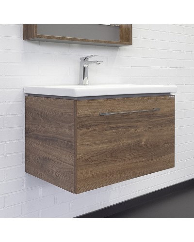 Тумба с раковиной Comforty Томари 70 00-00001279 подвесная Дуб тёмно-коричневый