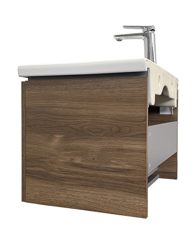 Тумба с раковиной Comforty Томари 70 00-00001279 подвесная Дуб тёмно-коричневый
