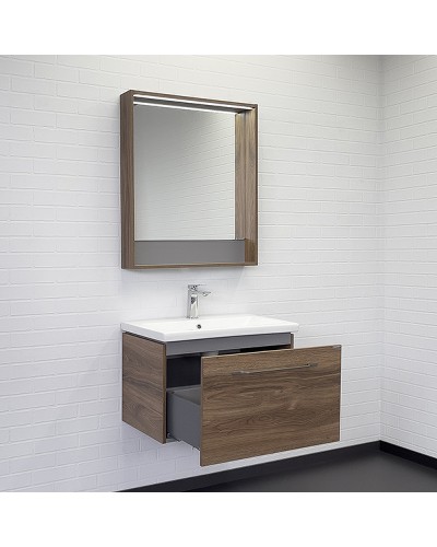 Тумба с раковиной Comforty Томари 70 00-00001279 подвесная Дуб тёмно-коричневый