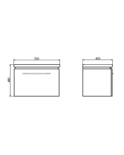 Тумба с раковиной Comforty Томари 70 00-00001279 подвесная Дуб тёмно-коричневый