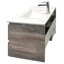 Тумба с раковиной Comforty Турин 90М 00-00013940 подвесная Дуб бежевый Белая глянцевая