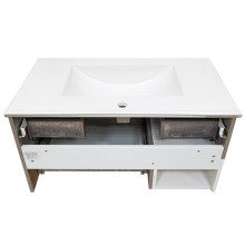 Тумба с раковиной Comforty Турин 90М 00-00013940 подвесная Дуб бежевый Белая глянцевая