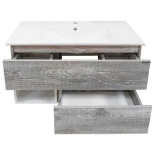 Тумба с раковиной Comforty Турин 75М 00-00013913 подвесная Дуб бежевый Белая глянцевая