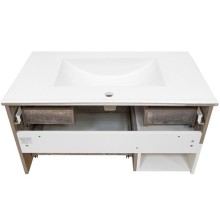 Тумба с раковиной Comforty Турин 75М 00-00013913 подвесная Дуб бежевый Белая глянцевая