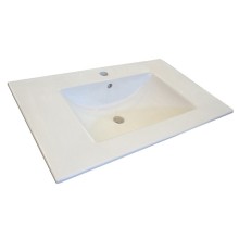 Тумба с раковиной Comforty Турин 75М 00-00013913 подвесная Дуб бежевый Белая глянцевая