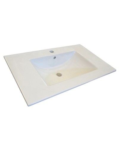 Тумба с раковиной Comforty Турин 75М 00-00013913 подвесная Дуб бежевый Белая глянцевая