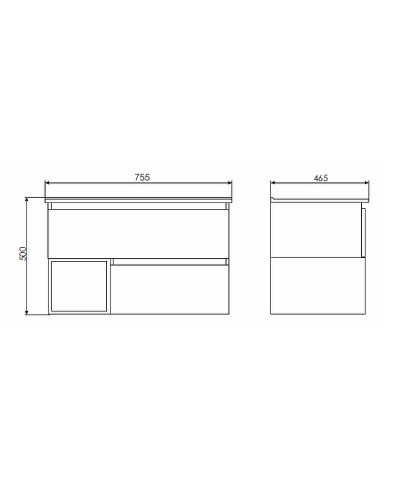Тумба с раковиной Comforty Турин 75М 00-00013913 подвесная Дуб бежевый Белая глянцевая