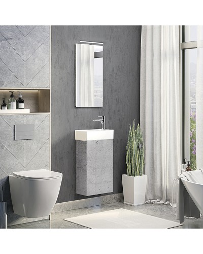 Тумба с раковиной Comforty Асти 40 00-00013669 подвесная Бетон светлый