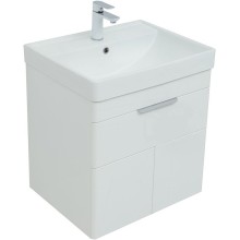 Тумба под раковину Aquanet Ирис new 60 310148 подвесная Белая глянцевая