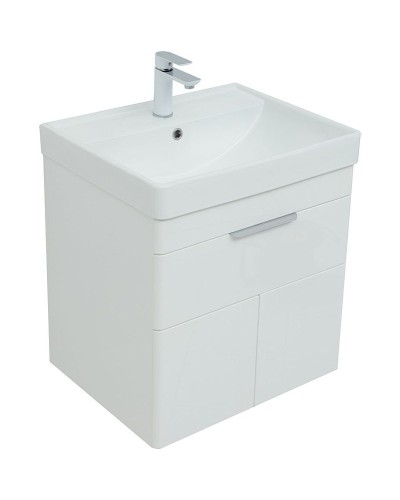 Тумба под раковину Aquanet Ирис new 60 310148 подвесная Белая глянцевая