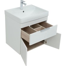 Тумба под раковину Aquanet Ирис new 60 310148 подвесная Белая глянцевая