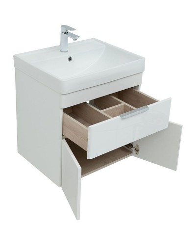 Тумба под раковину Aquanet Ирис new 60 310148 подвесная Белая глянцевая