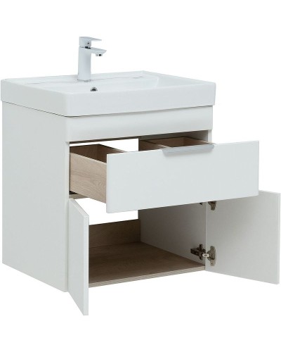 Тумба под раковину Aquanet Ирис new 60 310148 подвесная Белая глянцевая