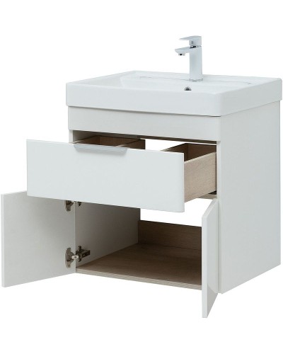 Тумба под раковину Aquanet Ирис new 60 310148 подвесная Белая глянцевая