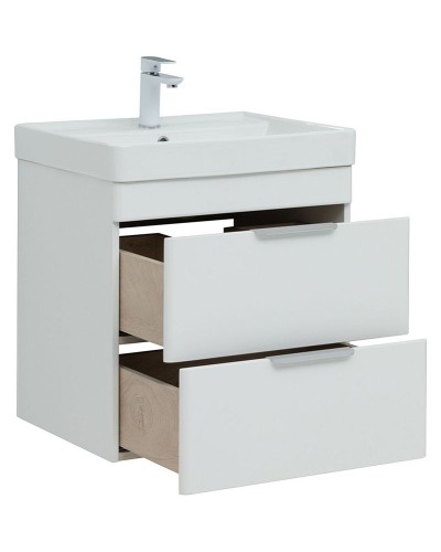 Тумба под раковину Aquanet Ирис new 60 310144 подвесная Белая глянцевая