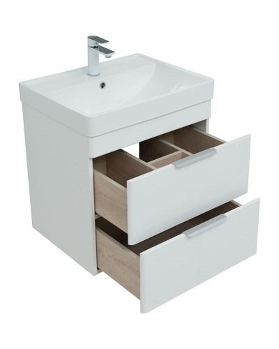 Тумба под раковину Aquanet Ирис new 60 310144 подвесная Белая глянцевая