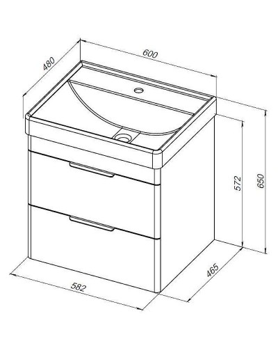 Тумба под раковину Aquanet Ирис new 60 310144 подвесная Белая глянцевая