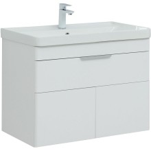 Тумба под раковину Aquanet Ирис new 80 310150 подвесная Белая глянцевая