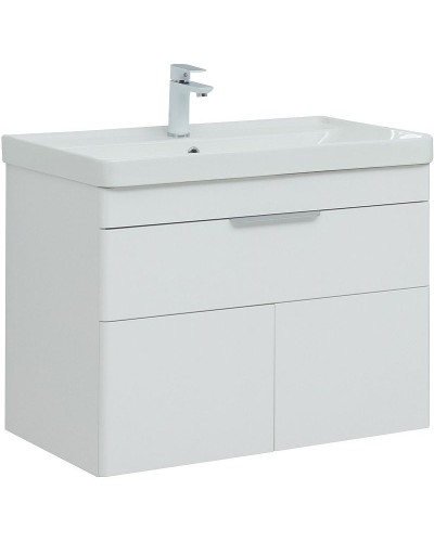 Тумба под раковину Aquanet Ирис new 80 310150 подвесная Белая глянцевая