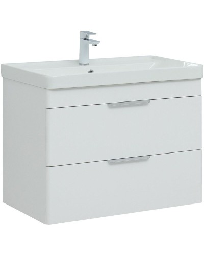Тумба под раковину Aquanet Ирис new 80 310146 подвесная Белая глянцевая