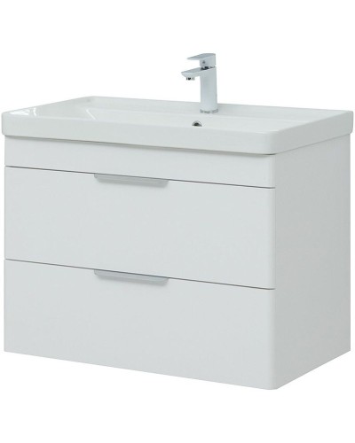 Тумба под раковину Aquanet Ирис new 80 310146 подвесная Белая глянцевая