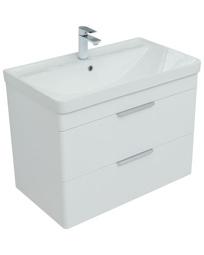 Тумба под раковину Aquanet Ирис new 80 310146 подвесная Белая глянцевая