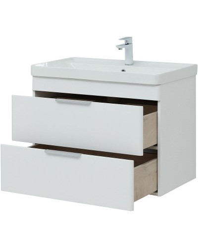 Тумба под раковину Aquanet Ирис new 80 310146 подвесная Белая глянцевая